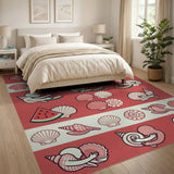 Playful Watermelon Seashell Hug Area Rug