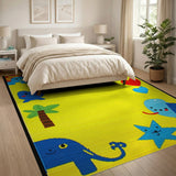 Playful Cartoon Elephants Kids Area Rug