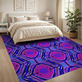 Purple Purple Geometric Modern Area Rug