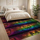 Rainbow Theater Masks Area Rug