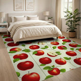 Red Apple Fruit Pattern Area Rug