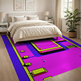 Multi-color and Patterns Geometric Modern Vibrant Pink Geometric Abstract Area Rug