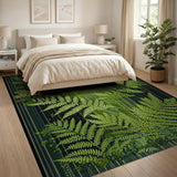 Lush Green Fern Canopy Area Rug