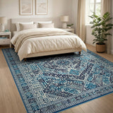 Timeless Blue Persian Medallion Area Rug