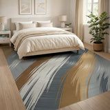 Brown Tan Abstract Geometric Area Rug