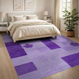 Purple Geometric Floral Area Rug