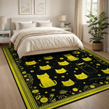 Playful Yellow Cats Area Rug