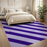 Purple Diagonal Stripe Area Rug