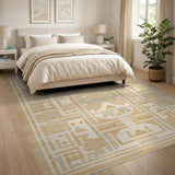 Beige Geometric Heritage Tribal No. 6 Area Rug