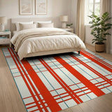Bold Red Blue Plaid Area Rug