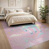 Magical Pixel Unicorn Kids Cartoon Rug