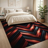 Geometric Modern Red Bold Red Chevron Geometric Area Rug
