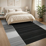 Stripe Geometric Modern Bold Black White Vertical Stripe Area Rug