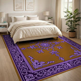 Traditional Persian Purple Purple Ornate Medallion Area Rug