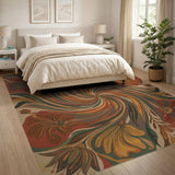 Swirling Floral Area Rug