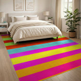 Vibrant Striped Multi-Color Area Rug