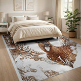 Majestic Spotted Deer Antler Brown Rug