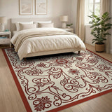 Traditional Persian Ornate Red Floral Persian Area Rug