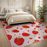 Strawberry Scatter Pink Tufted Area Rug