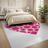Heart-Shaped Pink Roses Area Rug