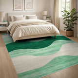Serene Green Wave Area Rug
