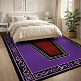 Purple Gothic Coffin Damask Area Rug