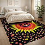 Multi-color and Patterns Cheerful Smiling Sun Cartoon Area Rug