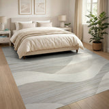 Abstract Wave Grey Area Rug