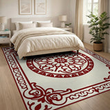 Red Ornate Red Medallion Persian Area Rug