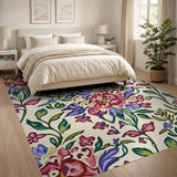 Pink Purple Peony Floral Area Rug