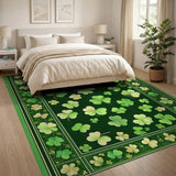 Shamrock Clover Scatter Green Area Rug