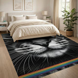 Black and White Cat Rainbow Area Rug