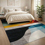 Vibrant Multi-Color Geometric Abstract Area Rug