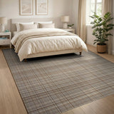 Tan Brown Plaid Woven Brown and Tan Area Rug