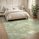 Elegant Green Fern Fronds Area Rug