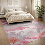 Dreamy Pink Cloud Swirl Area Rug