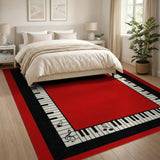 Red Piano Keys Area Rug