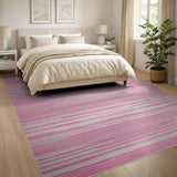 Bold Pink Striped Geometric Area Rug