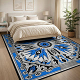 Blue Starburst Geometric Area Rug