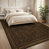 ODIKA Black Gold Tribal Area Rug