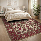 Floral Red Floral Medallion Persian Area Rug