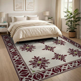Maroon Starburst Medallion Persian Area Rug