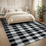Black and White Check Classic Black White Buffalo Check Area Rug