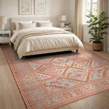 Southwestern Terracotta Diamond Geometric Southwestern Rug