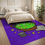 Purple Witch Cauldron Bubbling Potion Cartoon Rug
