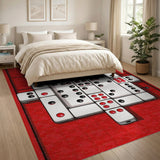 Red Mahjong Tiles Area Rug