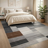 Grey Geometric Modern Modern Geometric Grey Block Area Rug