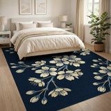 Navy Cherry Blossom Area Rug