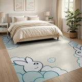 Whimsical Bunny Clouds Kids Area Rug