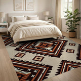 Southwestern Brown and Tan Terracotta Diamond Southwestern Area Rug